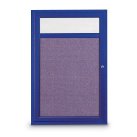United Visual Products Slim Enclosed Corkboard, 30"x30", White Alum Frame/Cloud UVEB3030-WHITE-CLOUD